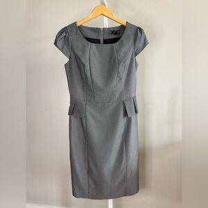 Next Tailored Silver-Grey Sheath Dress Cap Sleeve